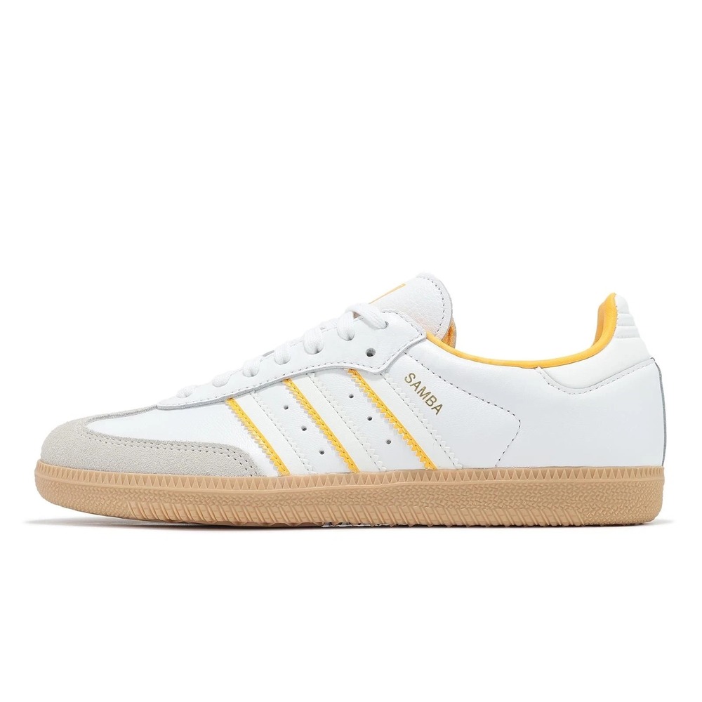 adidas Originals Samba OG Mens Size 10 White Crew Yellow Gum Casual Shoes ID1479 - Picture 2 of 5